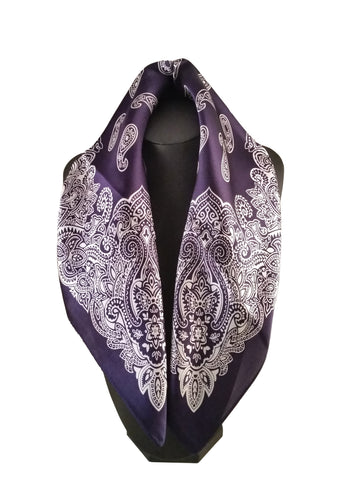 silk bandana blue scarf paisley