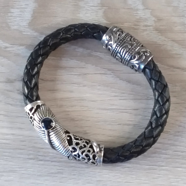 silver feather bracelet 