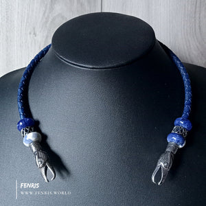 Raven torc silver lapis lazuli