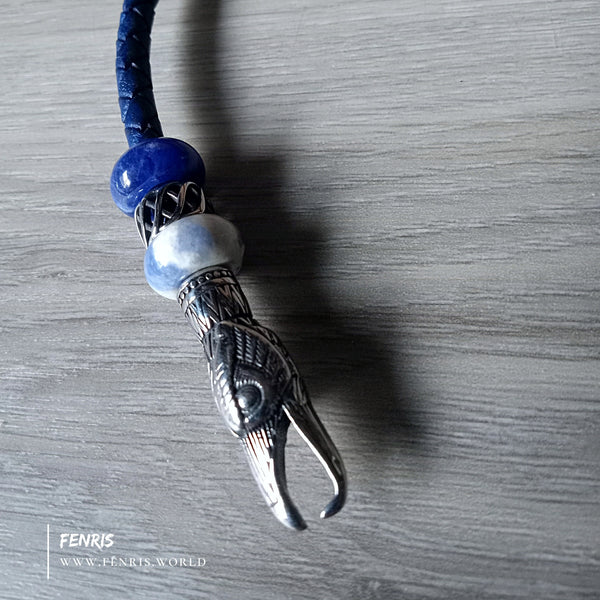 Raven torc silver lapis lazuli