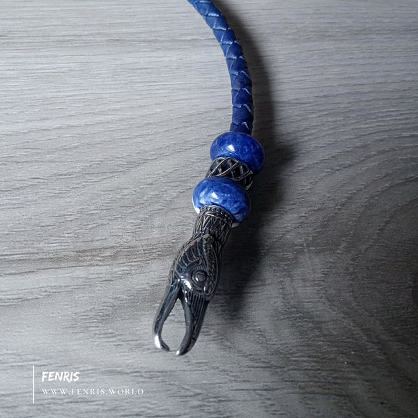 Raven torc silver lapis lazuli