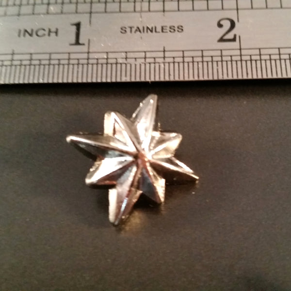 rivet stud silver star compass rose 