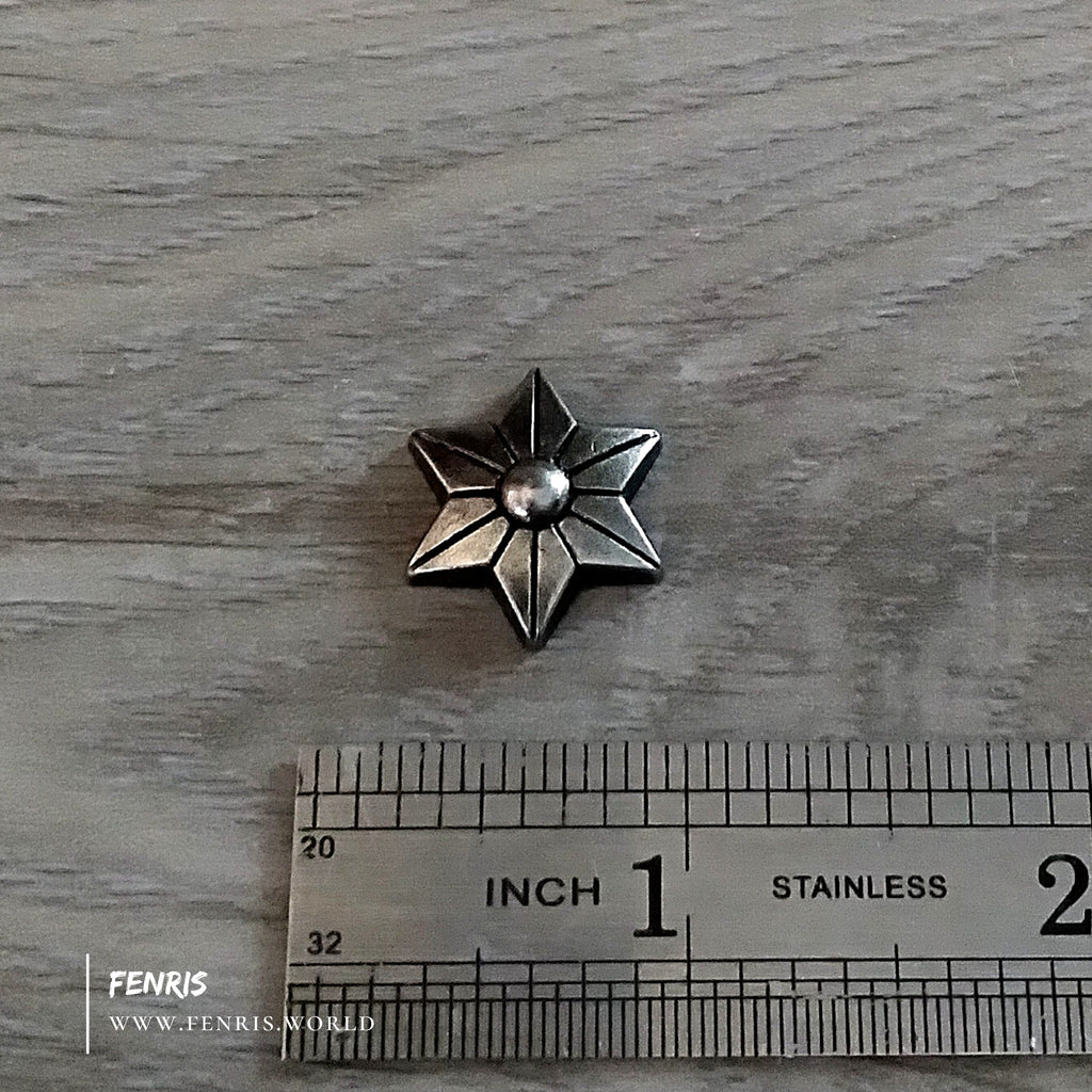 Silver Star Rivets - Antique 6 Pointed | Fenris Jewelry