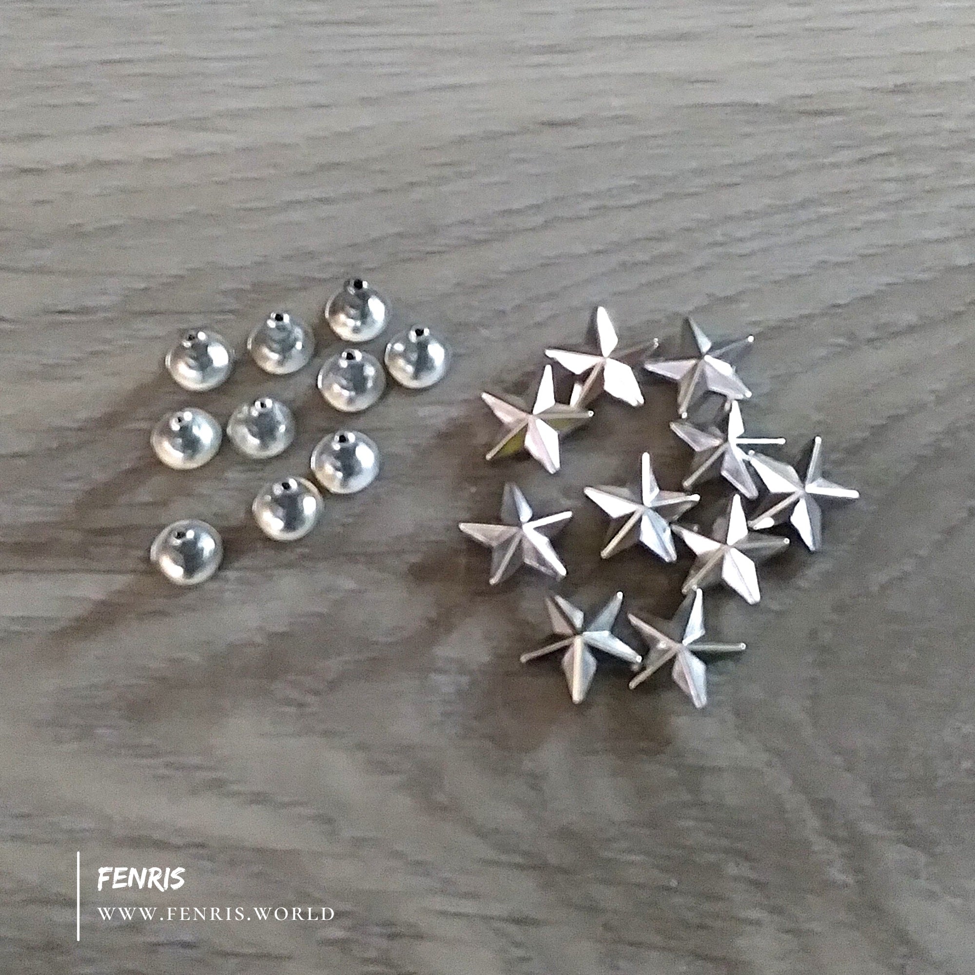 Three Star Rivets Silver Star Rivets - Small Bright Silver | Fenris Jewelry