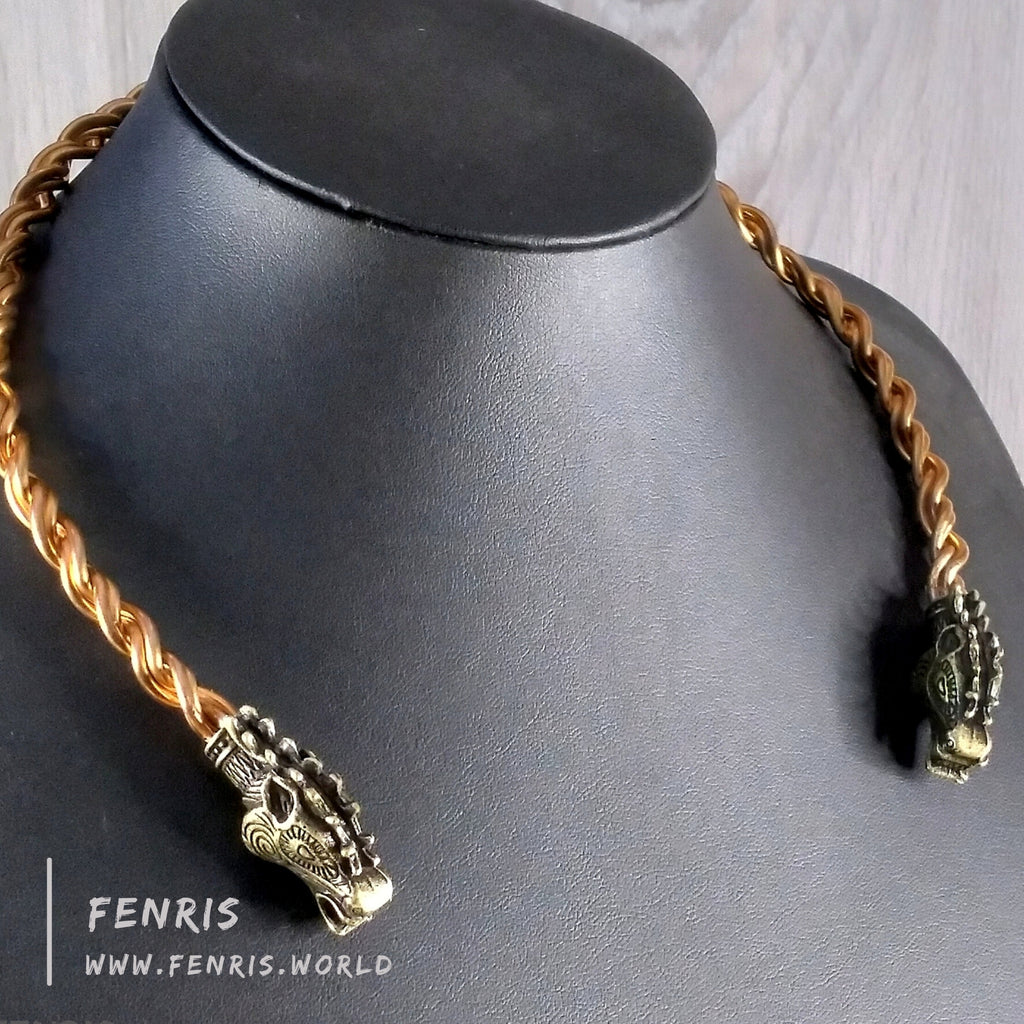 Stag Torc Bronze Necklace Celtic Viking – Fenris