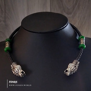 stag torc silver jade