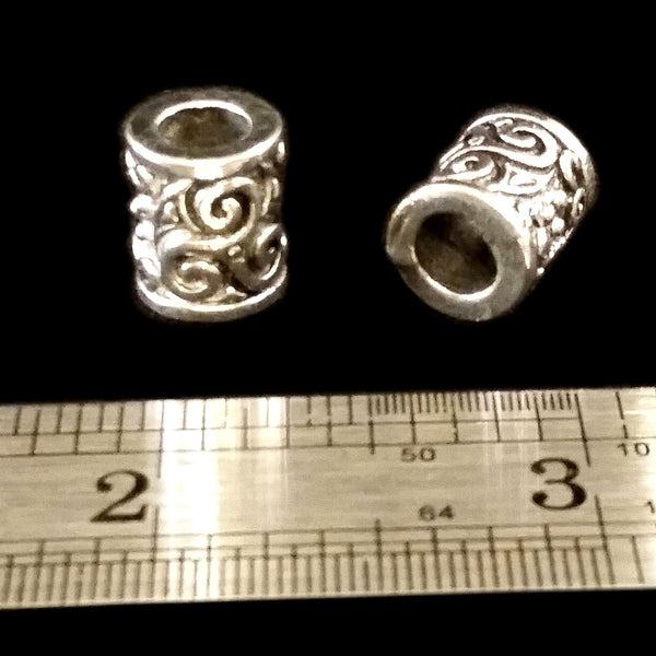 Spiral Set 3 Celtic Viking Silver Metal Hair Beads