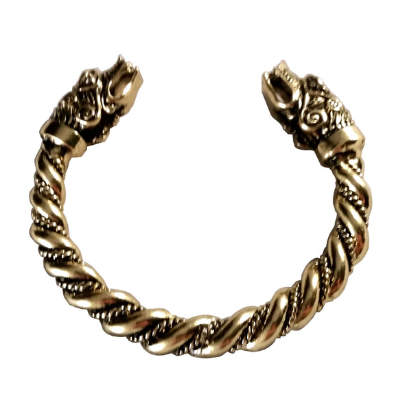 wolf bracelet torc bronze