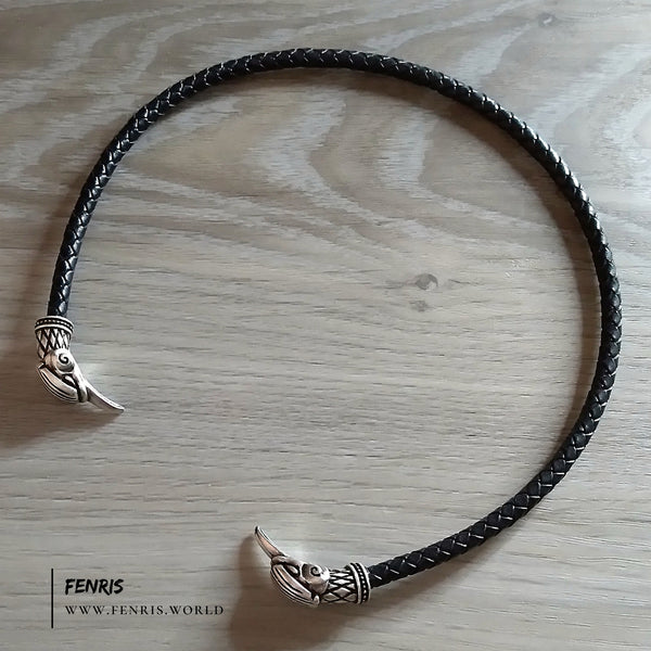 silver raven torc viking celtic