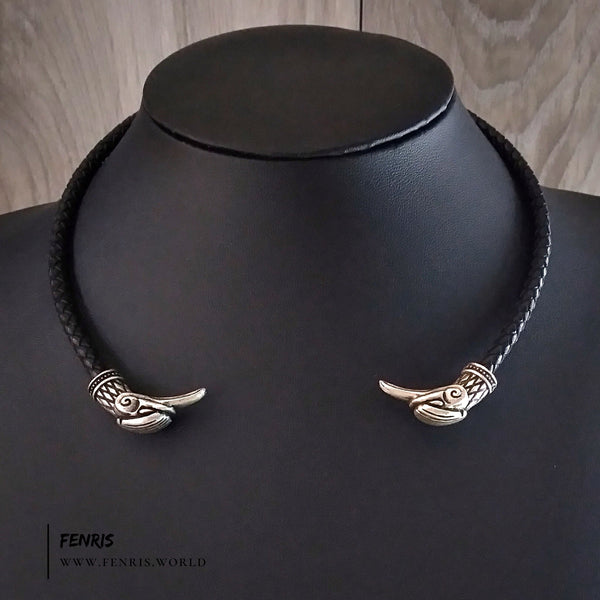 silver raven torc viking celtic