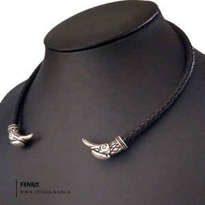 silver raven torc viking celtic