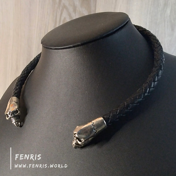 silver torc skull