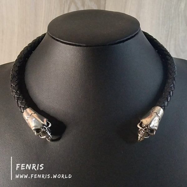 silver torc skull