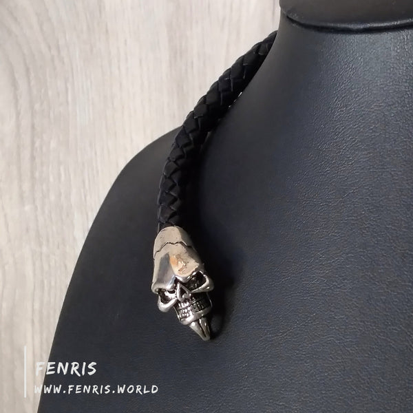 silver torc skull