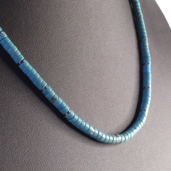 turquoise heishi necklace