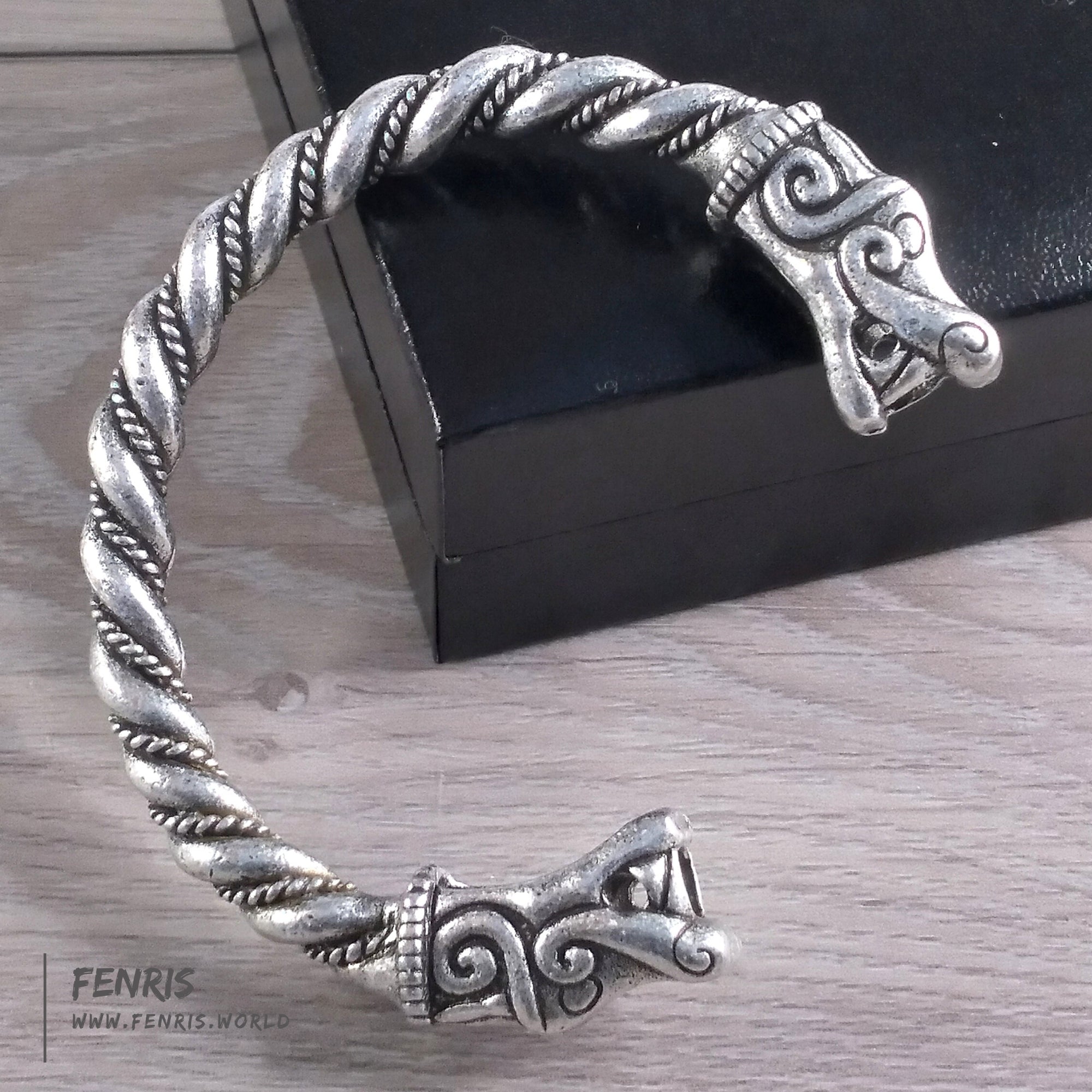 Bronze/Silver Norse Bear Torc Necklace in Extra Heavy Braid