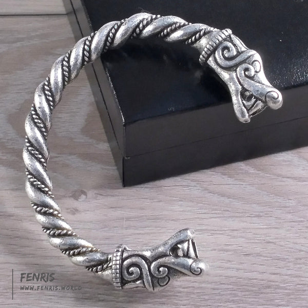 dragon torc bracelet silver