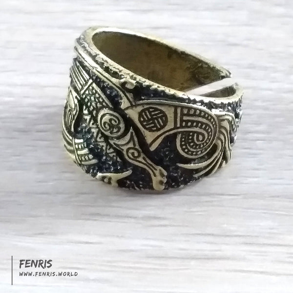 viking raven ring