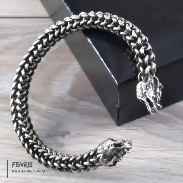 dragon bracelet torc silver 