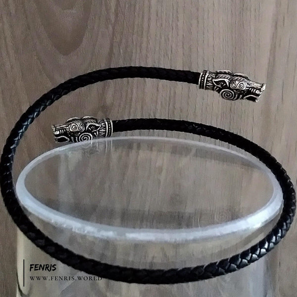 wolf arm ring torc silver viking