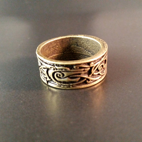 celtic wolf ring