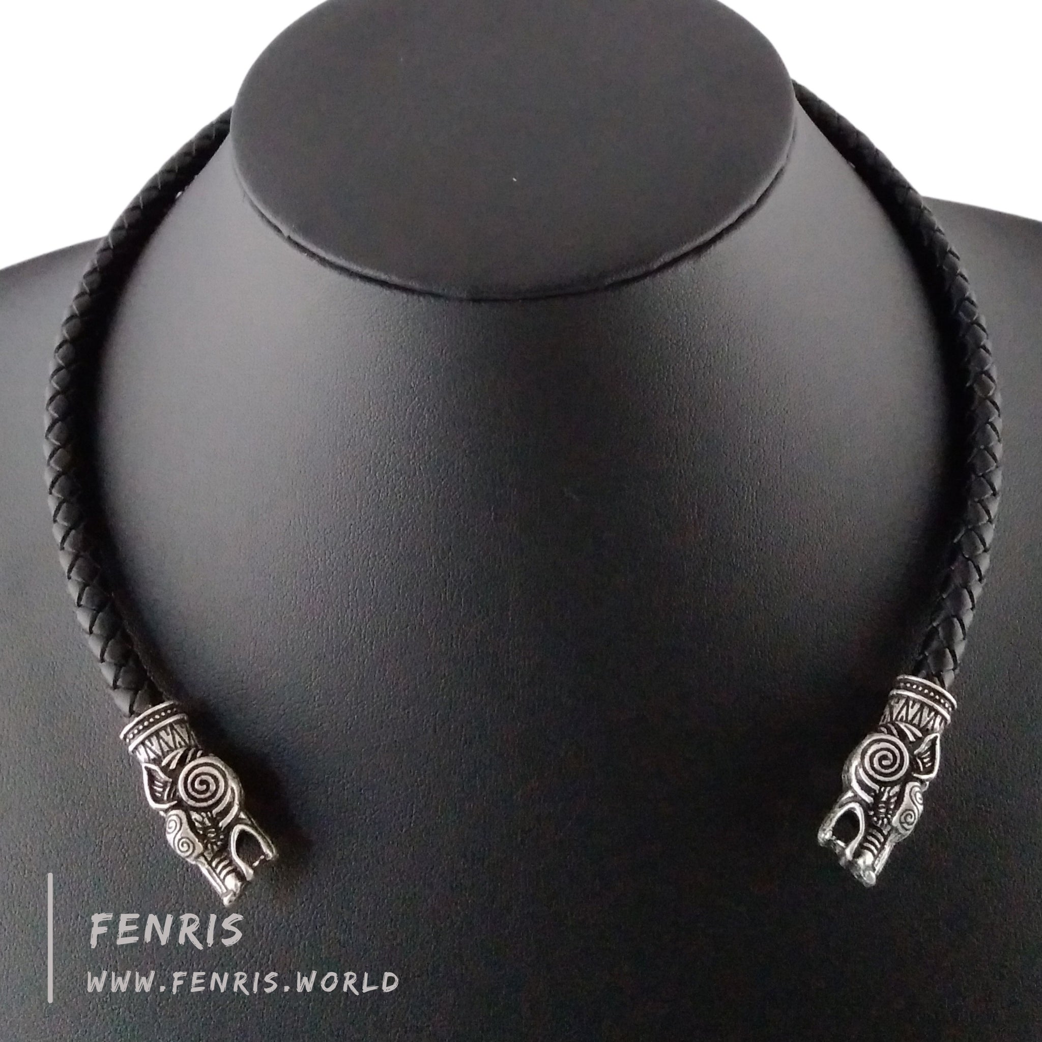 viking torc silver wolf
