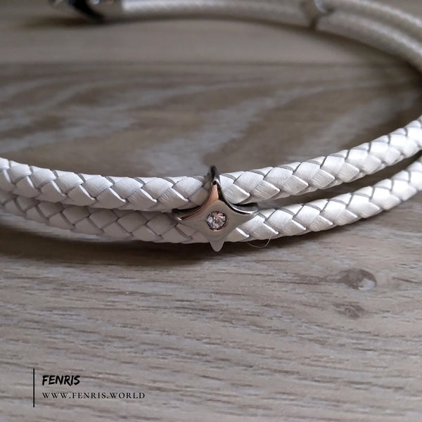 wolf torc silver white leather viking celtic pagan